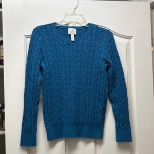 St. Johns Bay Women's Blue Cable Knit Sweater Size Large